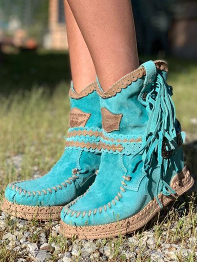 Dam Boho Västra Fransstövlar