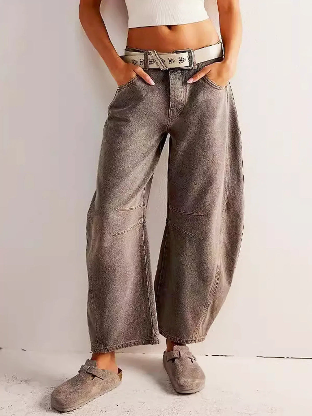 Dam Vida-Ben Tryckta Jeans | Mellan-Uppgång Sträcka Bomullsmix