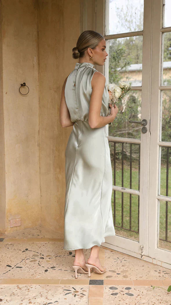 Olivia | Eleganta Satin Maxiklänning