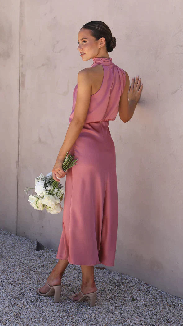 Olivia | Eleganta Satin Maxiklänning