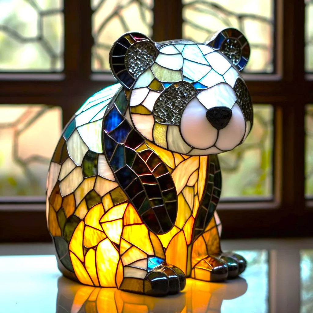 Färgat-Glas Djur Bordslampa | Konstnärlig LED-Lampa