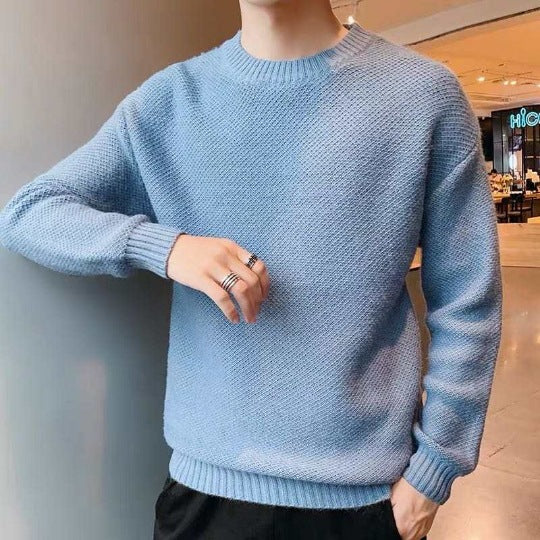Herr Lös Passform Pullover | Ledig Sticka Tröja
