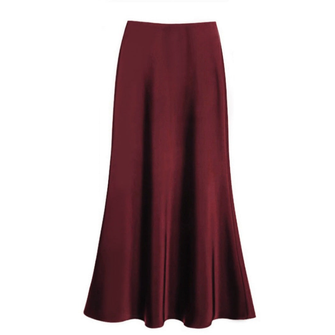 Dam Siden Stil Kjol | Eleganta Midikjol