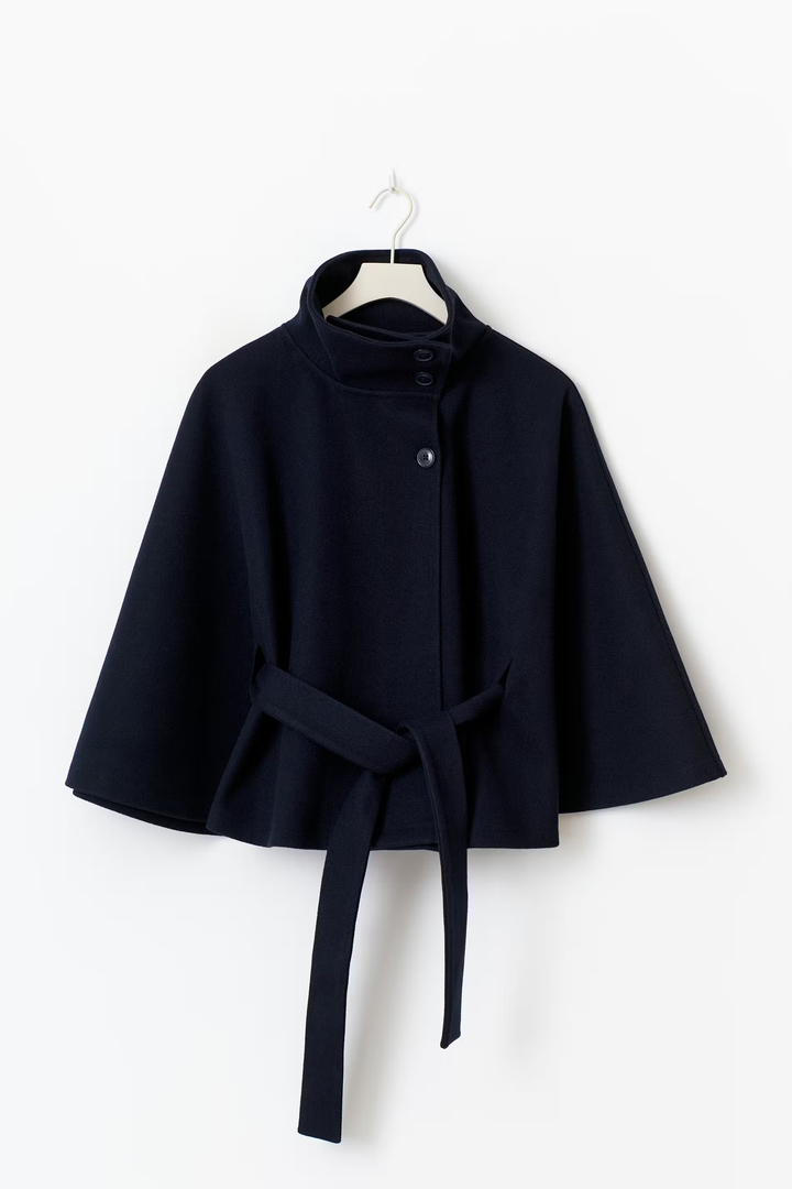 Dam Hög-Krage Bälte Kappa | Eleganta Vinter Overfrakke