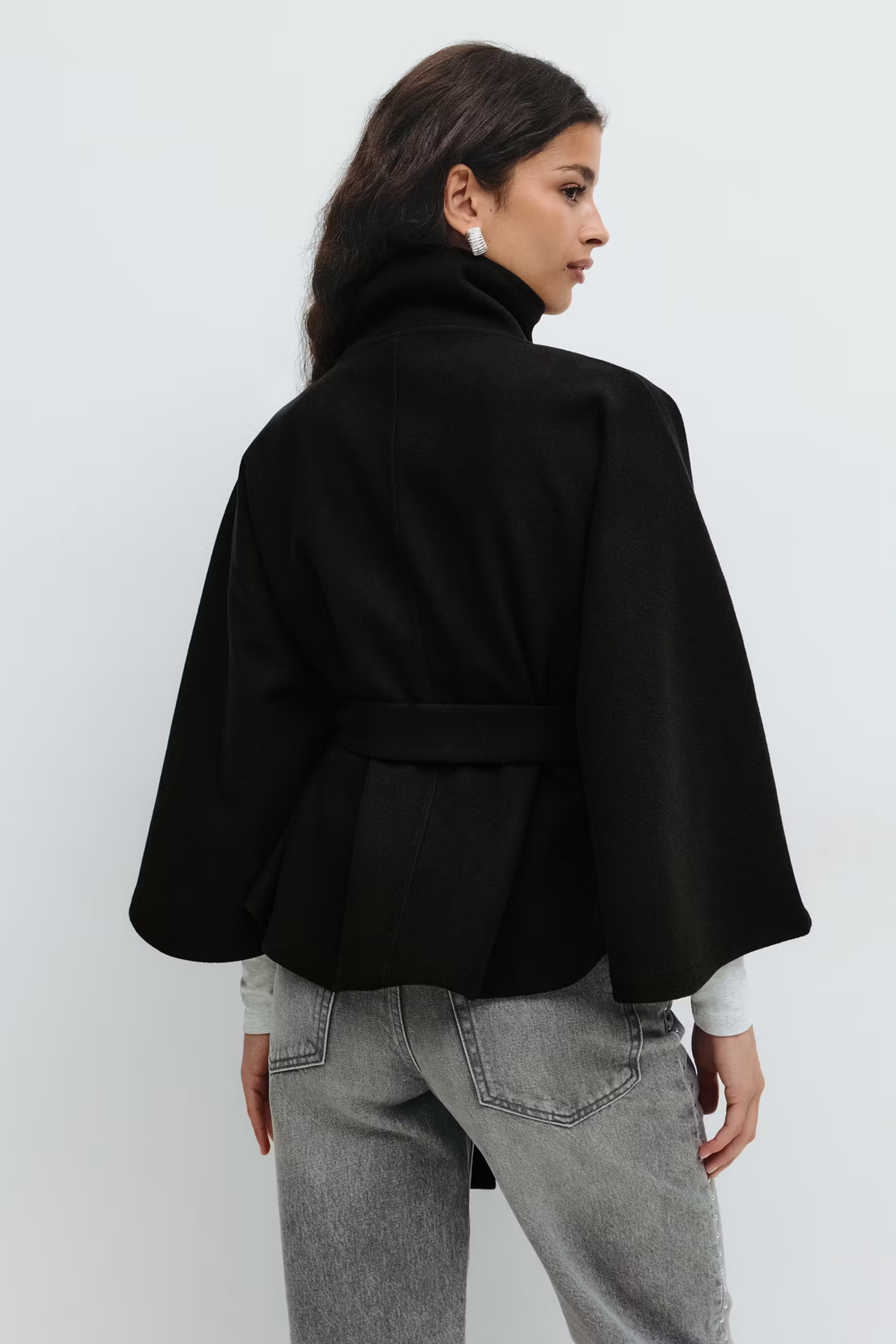 Dam Hög-Krage Bälte Kappa | Eleganta Vinter Overfrakke