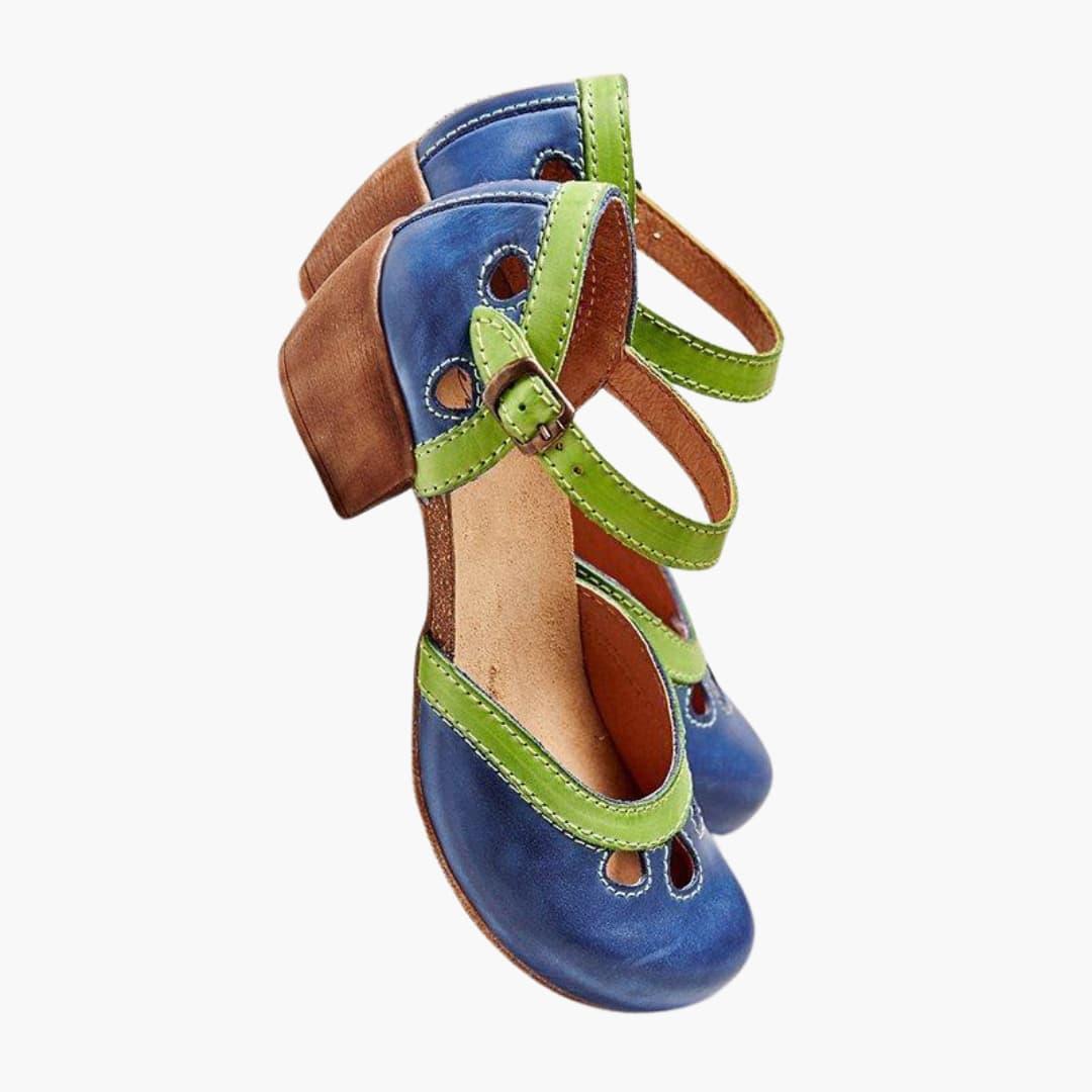 Dam Läderstil Remmar Klack Sandaler | Eleganta Öppna Tån Klackar