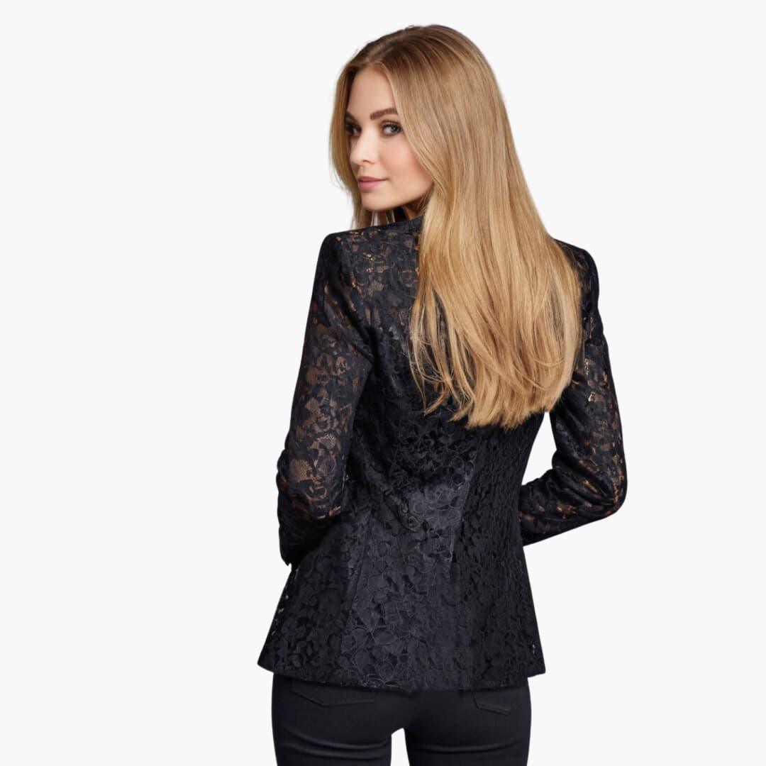 Dam Spetsblazer | Eleganta Blommig Jacka