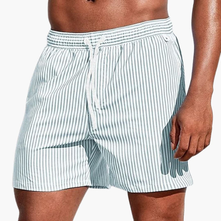 Herr Randiga Boardshorts | Elastisk Midja Badshorts