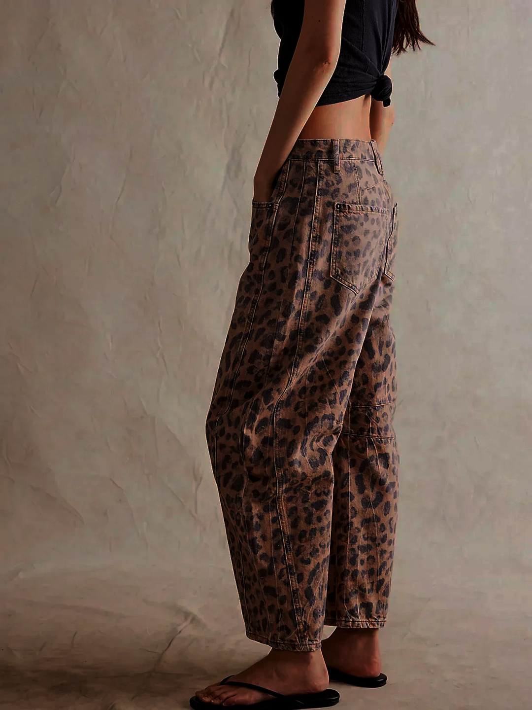 Dam Vida-Ben Tryckta Jeans | Mellan-Uppgång Sträcka Bomullsmix