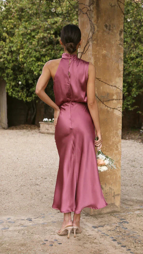 Olivia | Eleganta Satin Maxiklänning
