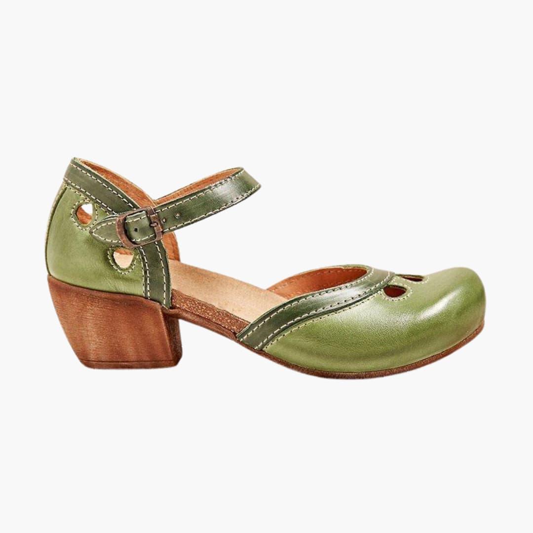 Dam Läderstil Remmar Klack Sandaler | Eleganta Öppna Tån Klackar