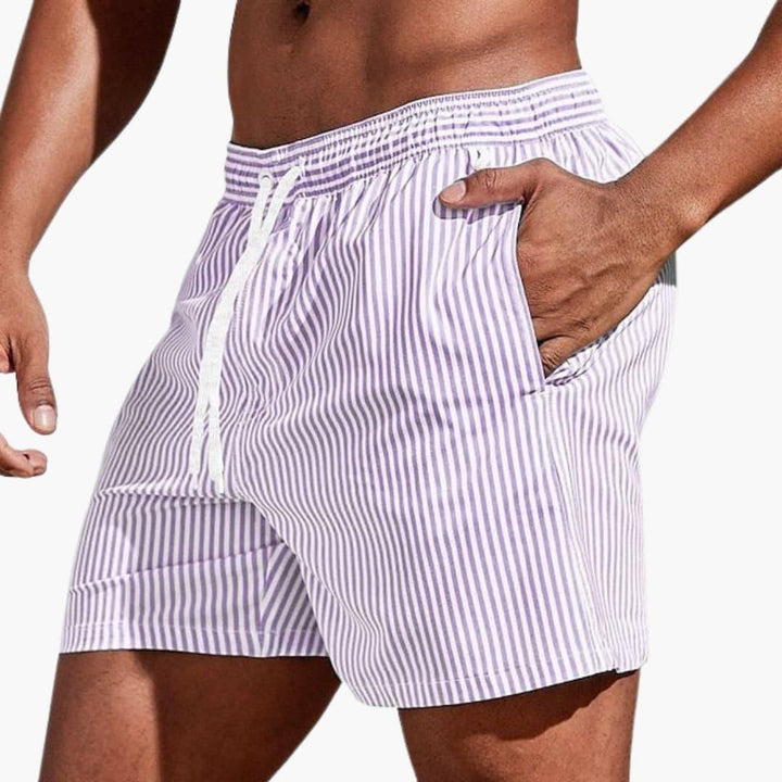 Herr Randiga Boardshorts | Resår Midjan Badshorts