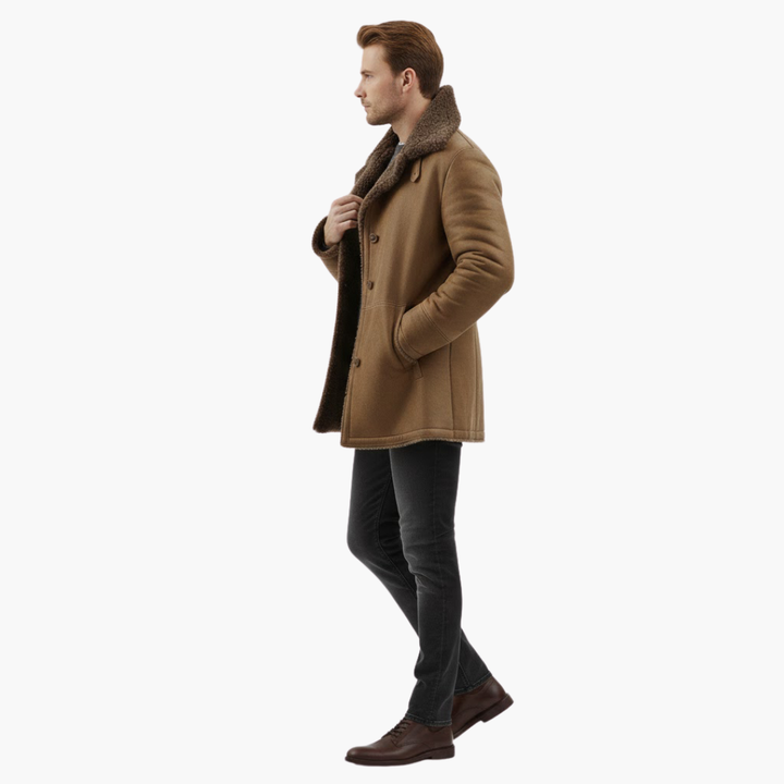 Herr Vinterkappa | Stor Krage Knäp Upp Jacka