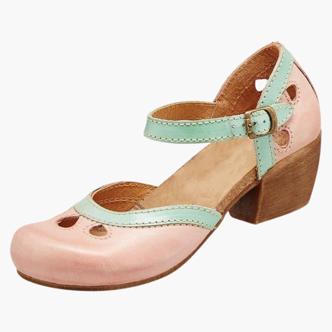 Dam Läderstil Remmar Klack Sandaler | Eleganta Öppna Tån Klackar