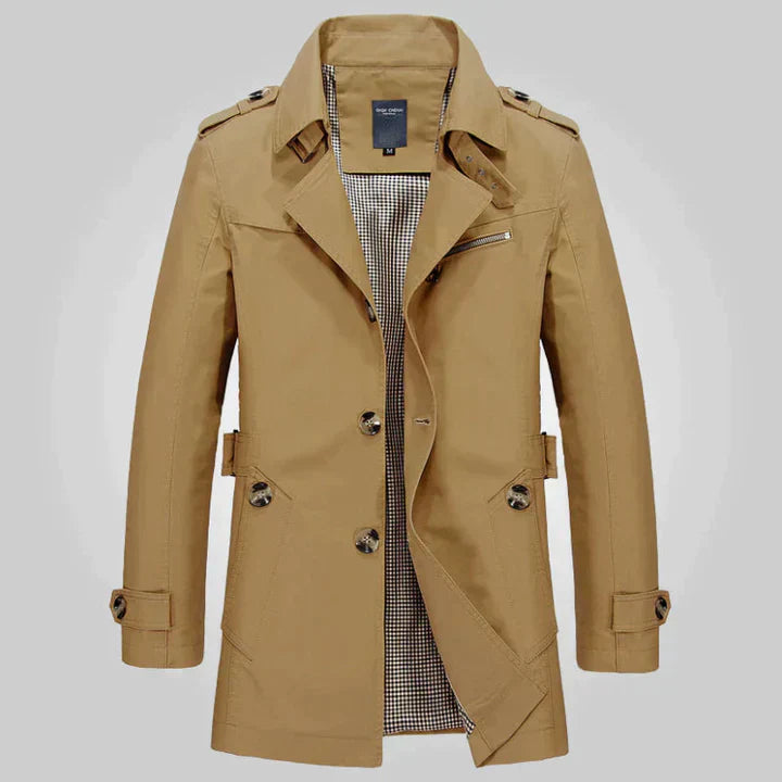 Herr Klassisk Trenchcoat | Formell och Avslappnade Ytterkläder