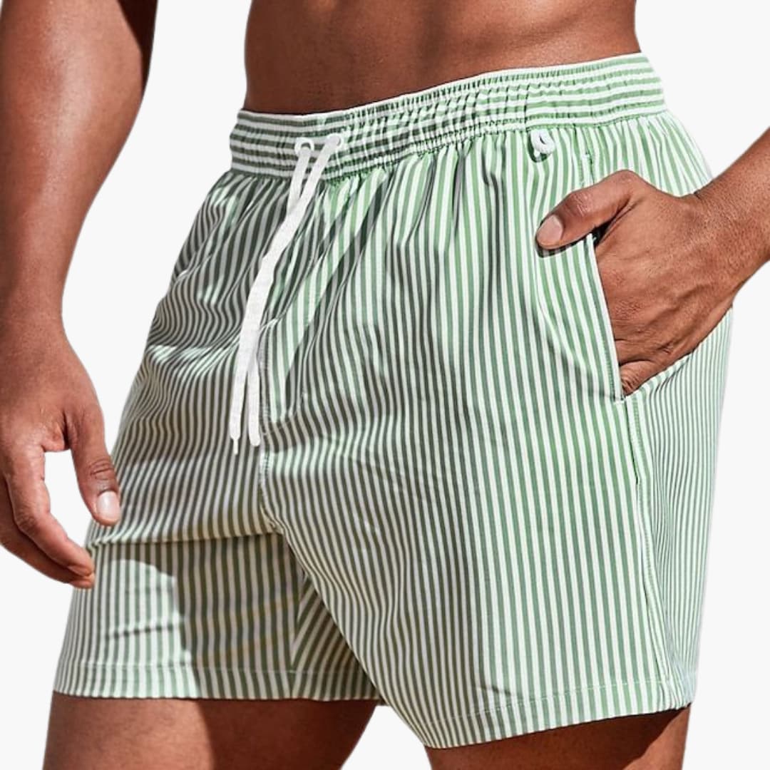 Herr Randiga Boardshorts | Elastisk Midja Badshorts