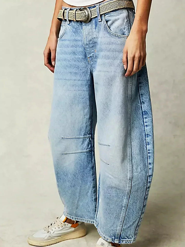 Dam Vida-Ben Tryckta Jeans | Mellan-Uppgång Sträcka Bomullsmix