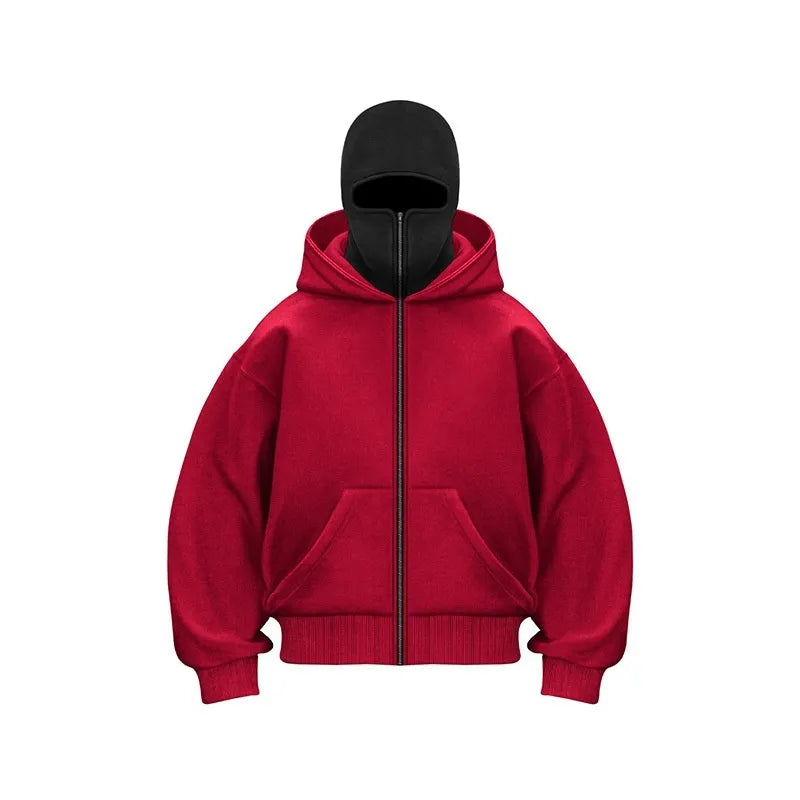 överdimensionerad Huvtröja med Ansiktsmask | Herr Streetwear-Tröja