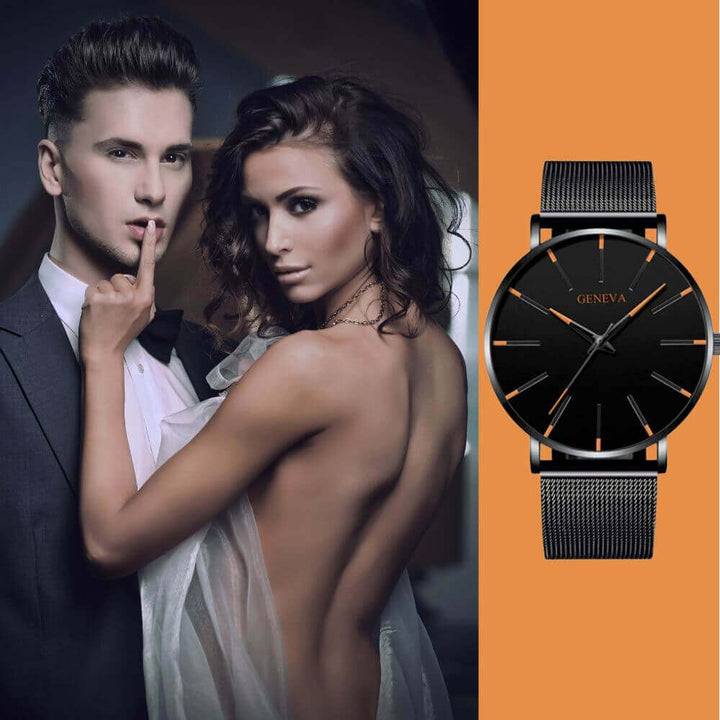 Ultratunt Män Minimalistiskt Armbandsur