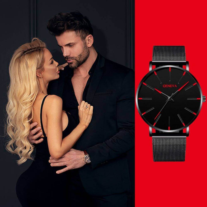 Ultratunt Män Minimalistiskt Armbandsur