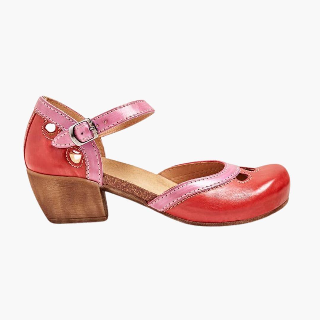 Dam Läderstil Remmar Klack Sandaler | Eleganta Öppna Tån Klackar