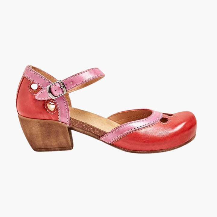 Dam Läderstil Remmar Klack Sandaler | Eleganta Öppna Tån Klackar