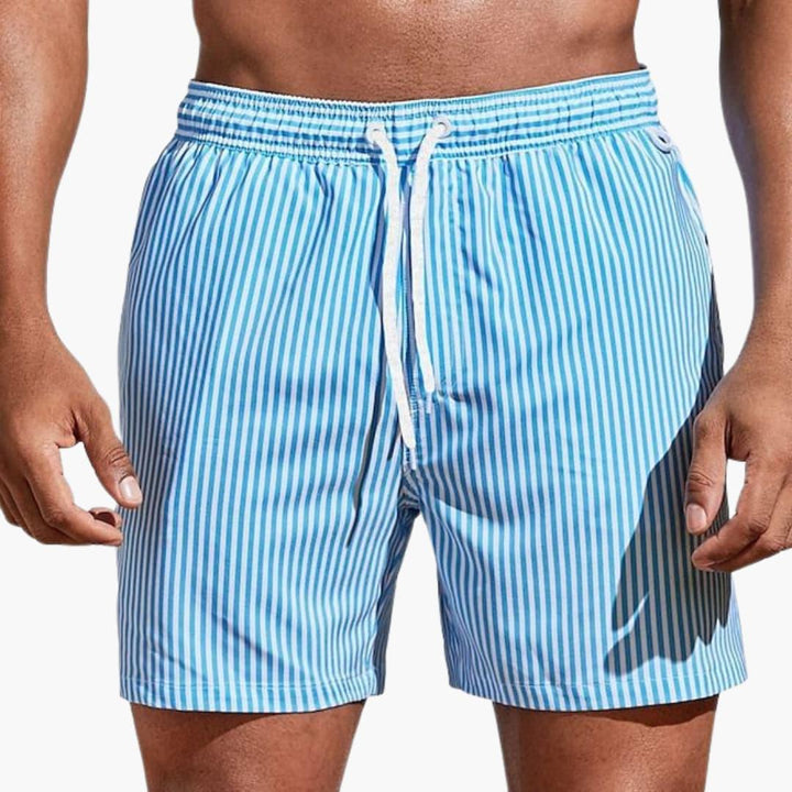 Herr Randiga Boardshorts | Resår Midjan Badshorts