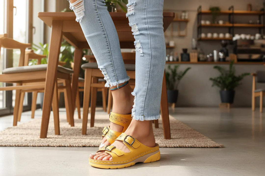 Dam Ortopediska Komfort Sandaler | Justerbart Ergonomiskt Stöd