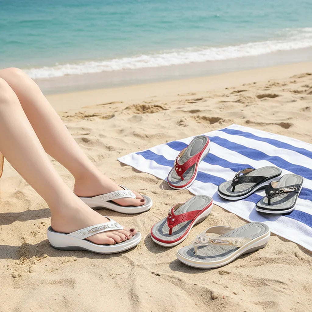 Dam Ortopediska Flip-Flop Tofflor | Promenadsandaler Med Mjuk Sula