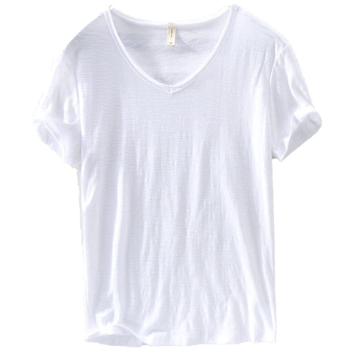 Herr V-Ringning T-Shirt | Lättviktig Avslappnad Kortärmad