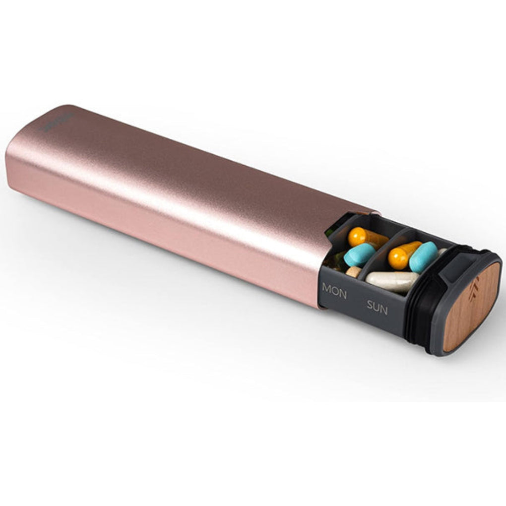 7-Dagars Pillerförvarare | Aluminium Och Trästil Resefodral