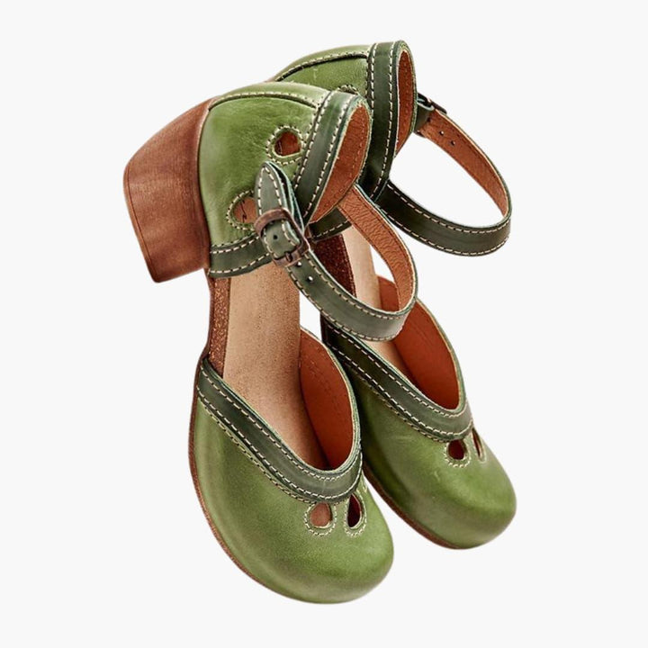 Dam Läderstil Remmar Klack Sandaler | Eleganta Öppna Tån Klackar