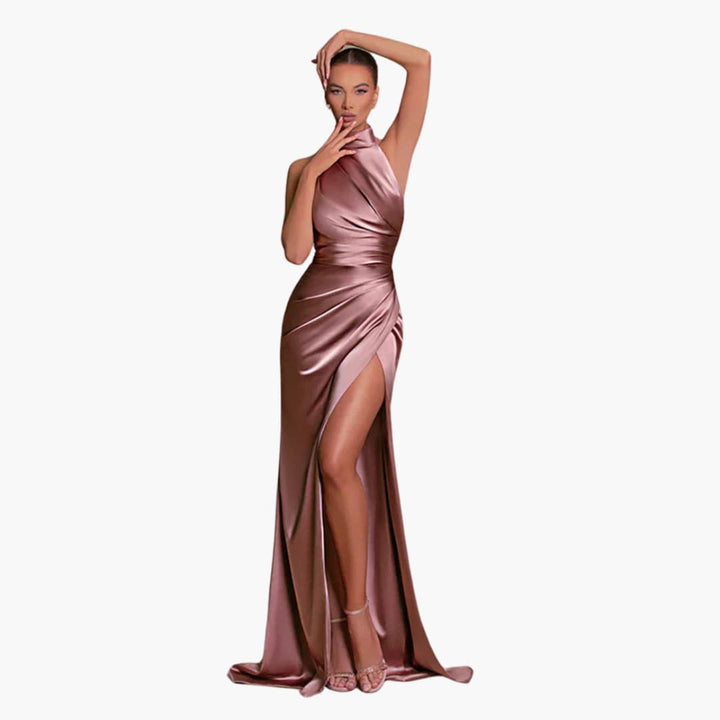 Dam Satäng Stil Aftonklänning | Eleganta Maxi Galaklänning