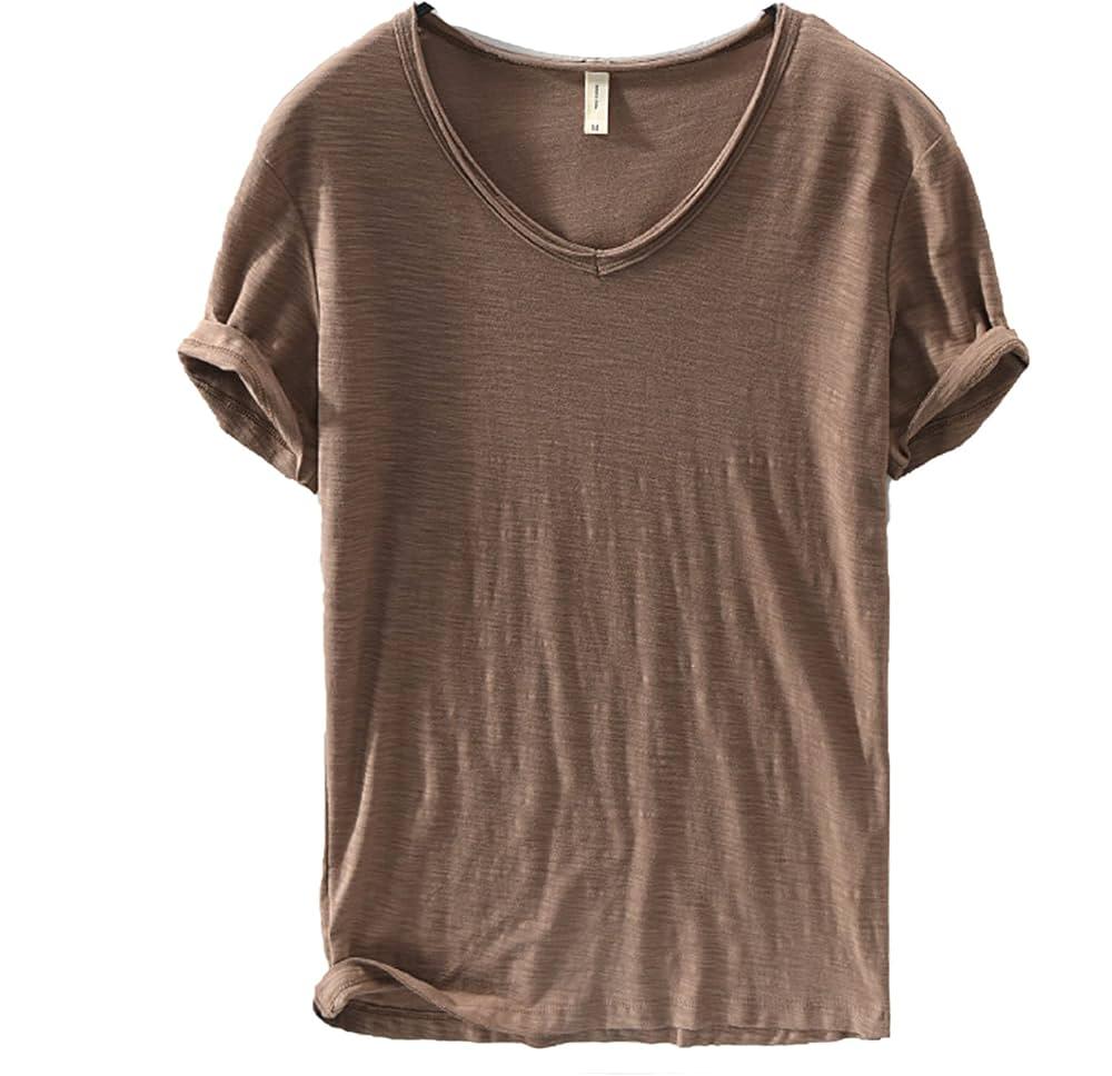 Herr V-Ringning T-Shirt | Lättviktig Avslappnad Kortärmad