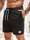 Herr Korduroy Stil Sommarshorts | Elastisk Midja Rak Passform