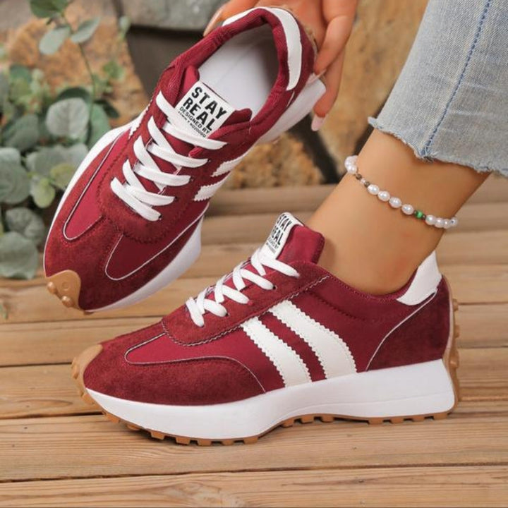 Dam Retro Träningsskor | Mockastil Panel Gymnastikskor