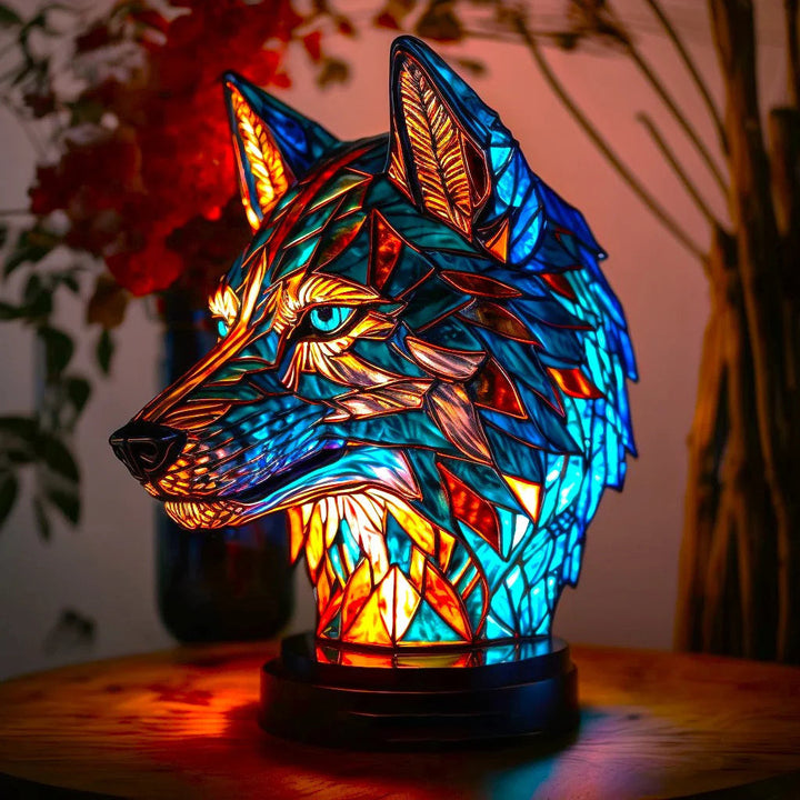 Färgat-Glas Djur Bordslampa | Konstnärlig LED-Lampa