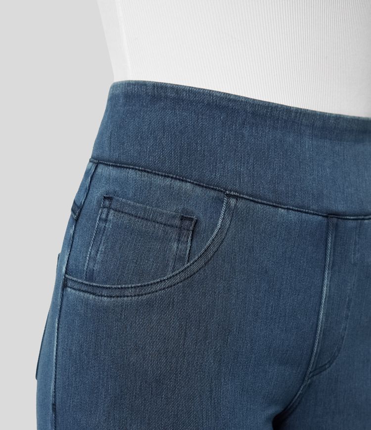 Hög-Midja Elastisk Komfortbyxor För Kvinnor