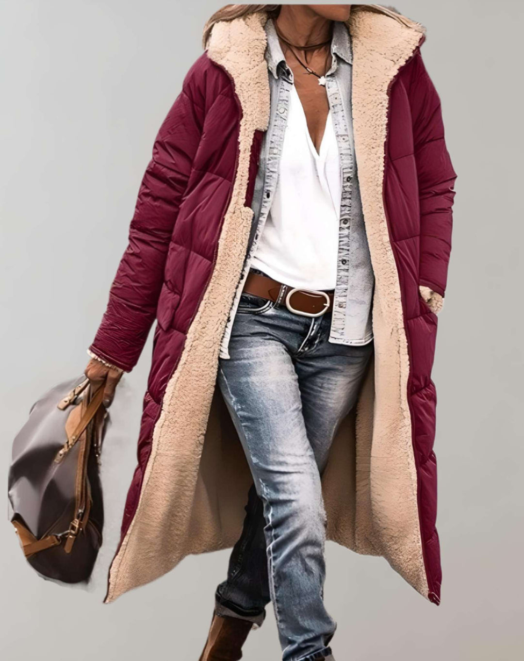 Silvia | Varm Vinter Trenchcoat med Fleecefoder för Kvinnor