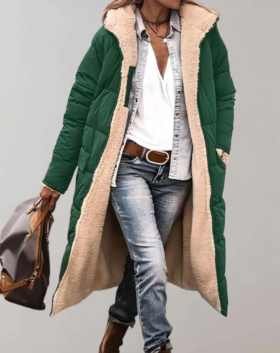 Silvia | Varm Vinter Trenchcoat med Fleecefoder för Kvinnor