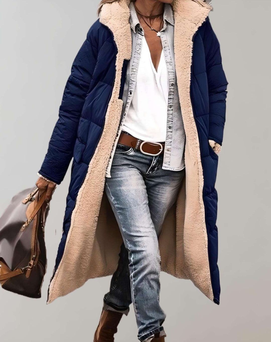 Silvia | Varm Vinter Trenchcoat med Fleecefoder för Kvinnor