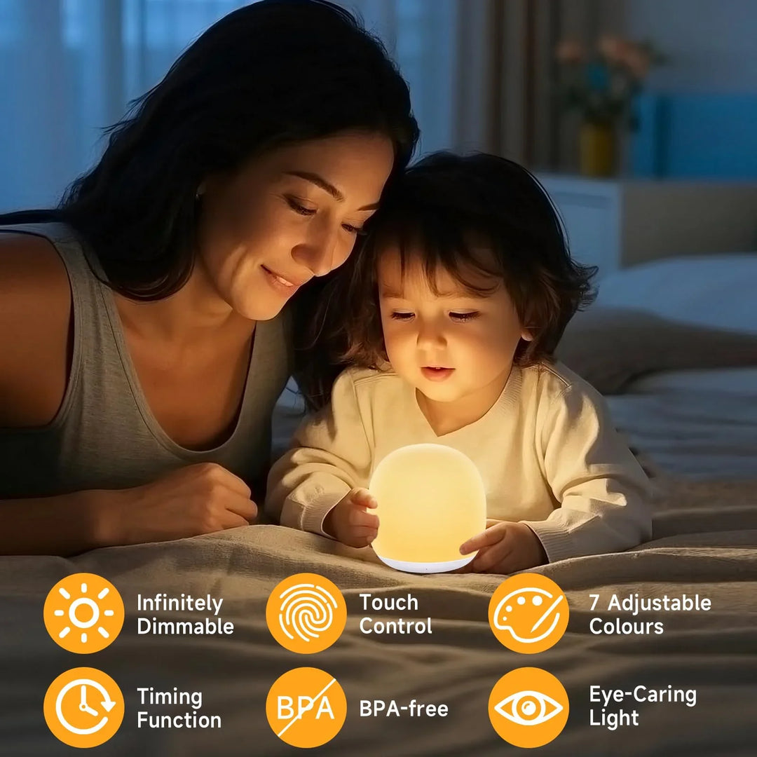 Bebis Nattlampa För Matning | BPA-Fri Silikon Ögonvänlig Lampa
