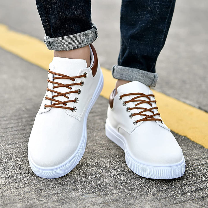 Herr Duk Sneakers | Avslappnad Låg Topp Skor med Vit Sula