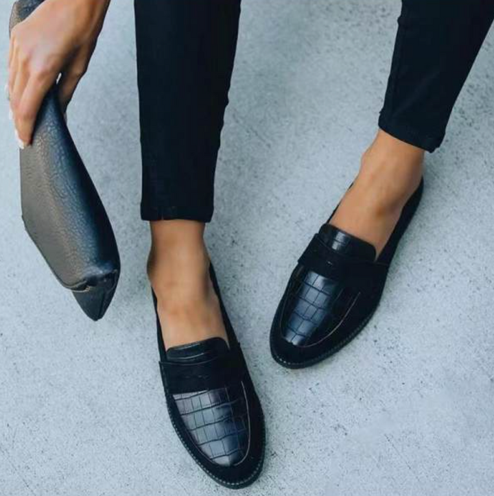 Belén | Damen Mocka Krokodiltryck Påskjutna Loafers