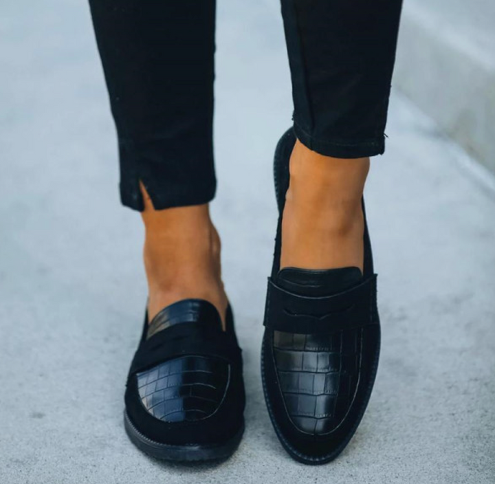 Belén | Damen Mocka Krokodiltryck Påskjutna Loafers