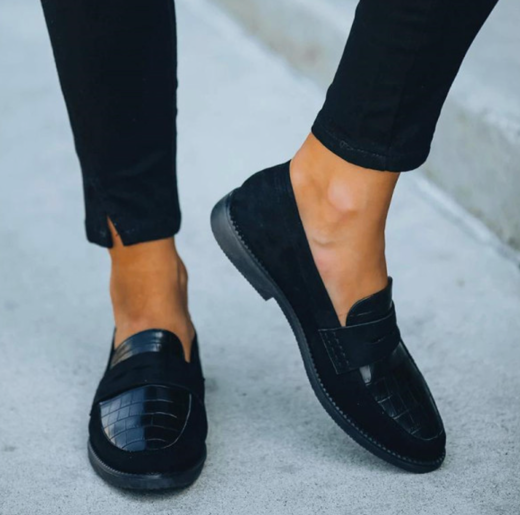 Belén | Damen Mocka Krokodiltryck Påskjutna Loafers