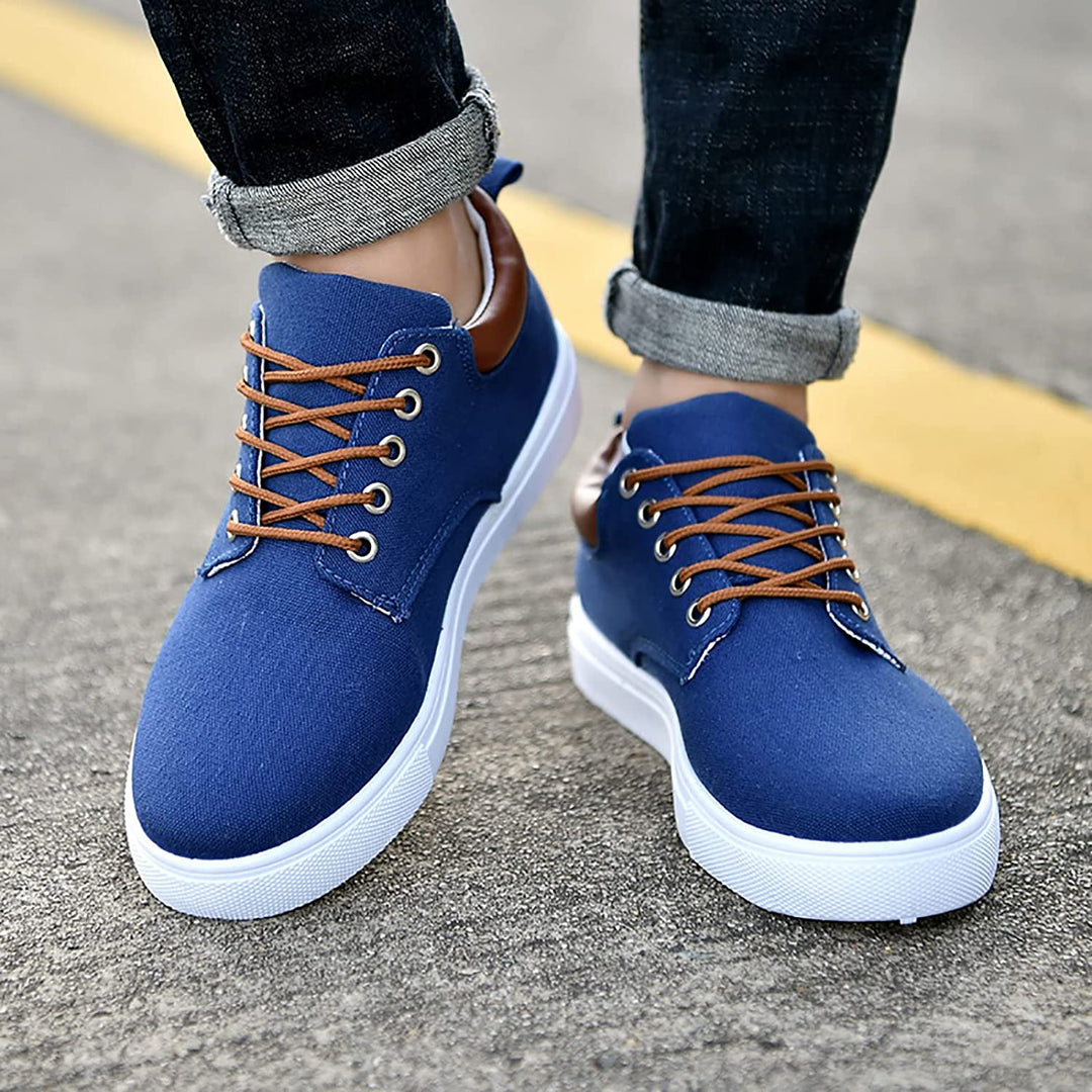 Herr Duk Sneakers | Avslappnad Låg Topp Skor med Vit Sula