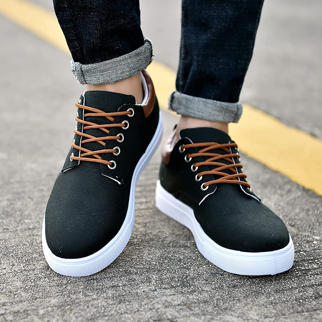 Herr Duk Sneakers | Avslappnad Låg Topp Skor med Vit Sula