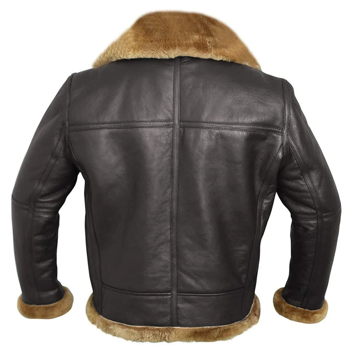 Herr Shearling-Stil Bomberjacka | Flygarstil B3 Jacka