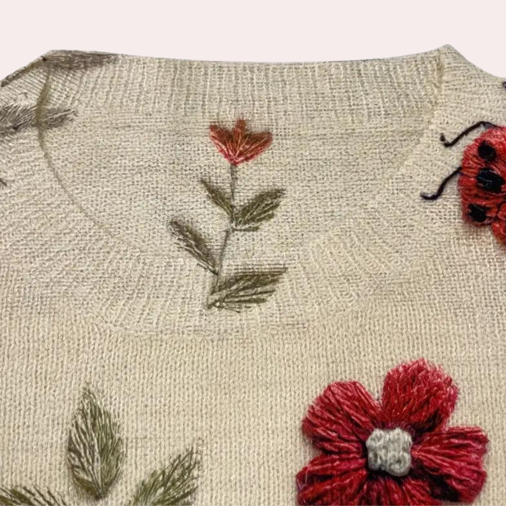Eileen | Snygg Damtröja med Blommigt Mönster